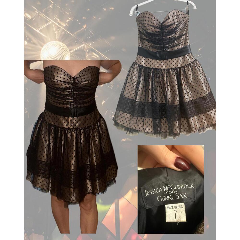 Jessica McClintock for Gunne Sax 90s strapless dress